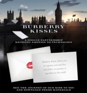 сервис по доставке воздушных поцелуев Burberry Kisses