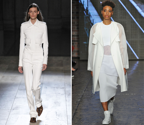 Ведущие тренды New York Fashion Week белый на белом, жизнеутверждающая клетка